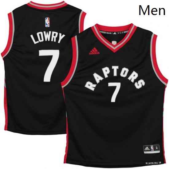 Mens Adidas Toronto Raptors 7 Kyle Lowry Swingman Black NBA Jersey